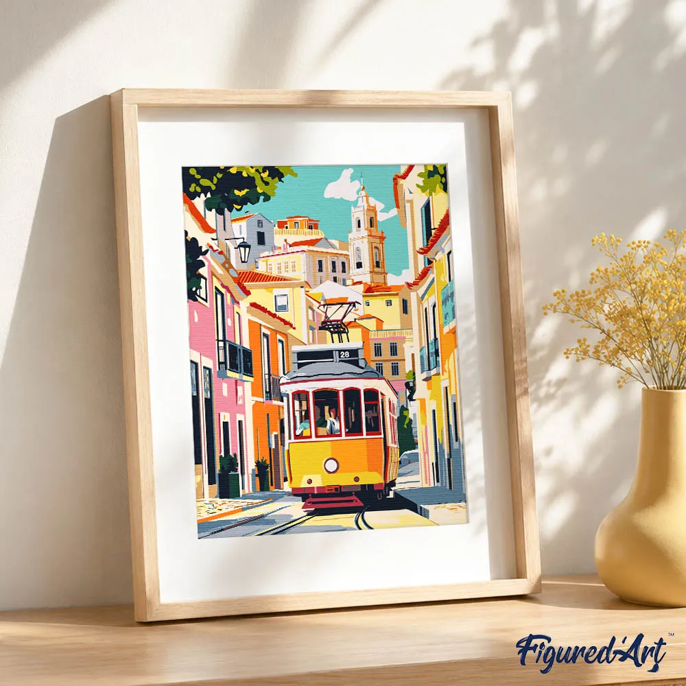 Figured'Art Cadeauset Straten van Lissabon schilderen op nummers 24,5x32,5cm