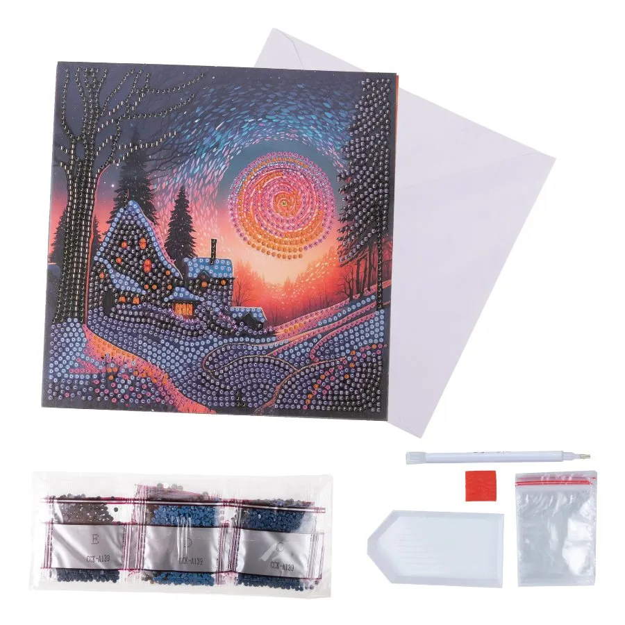 Craft Buddy Crystal Art Twilight Glow wenskaart 18x18cm