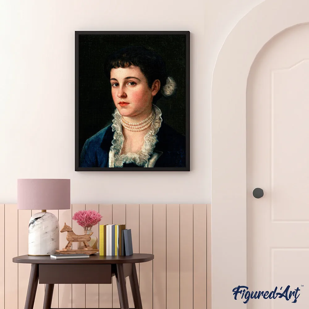 Figured'Art Portret van Klara Klimt diamond painting 40x50 cm goud