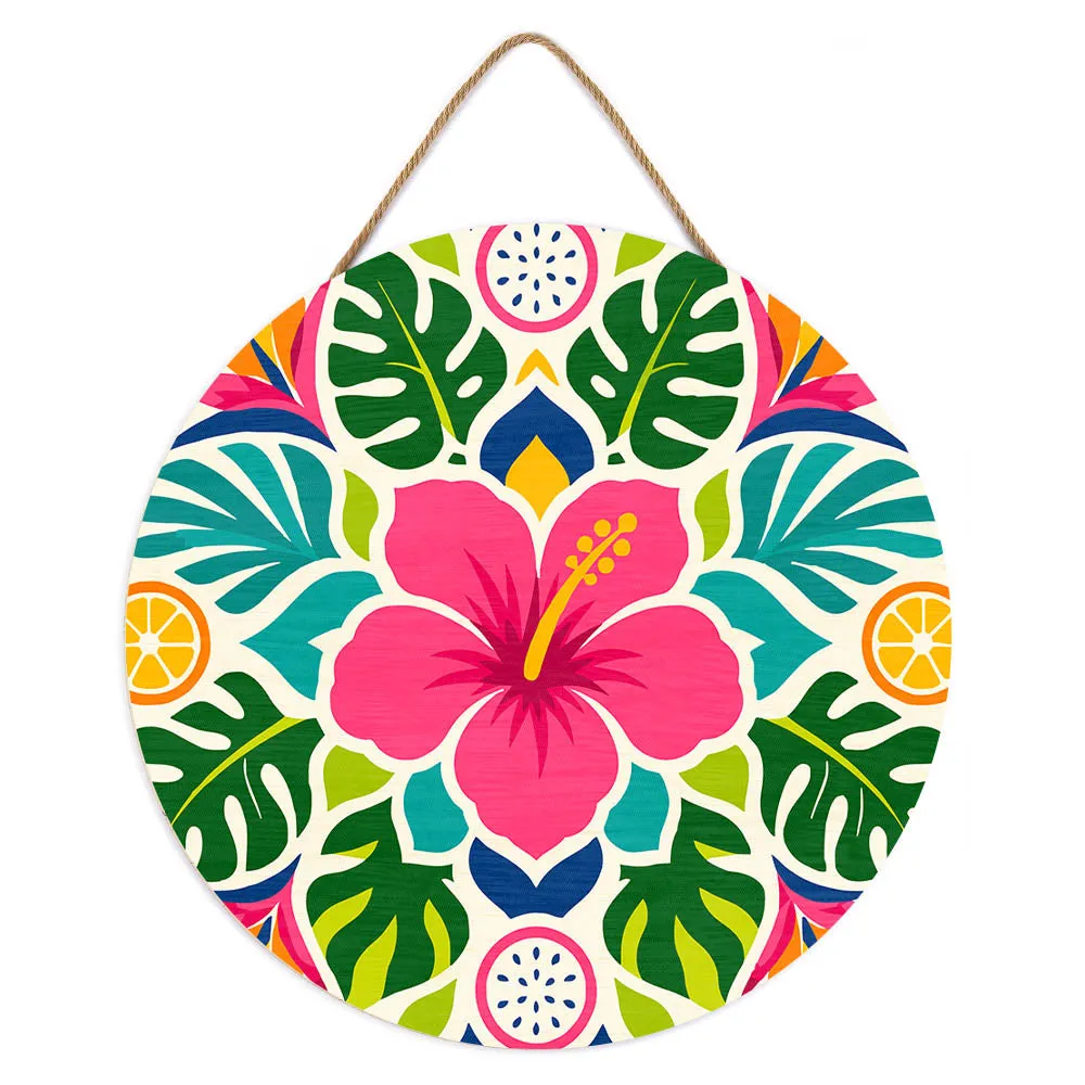 Figured'Art Hibiscusmandala schilderen op nummer houten schijf 30 cm