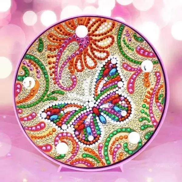 Figured'Art Vlinder LED-lamp diamond painting 15cm