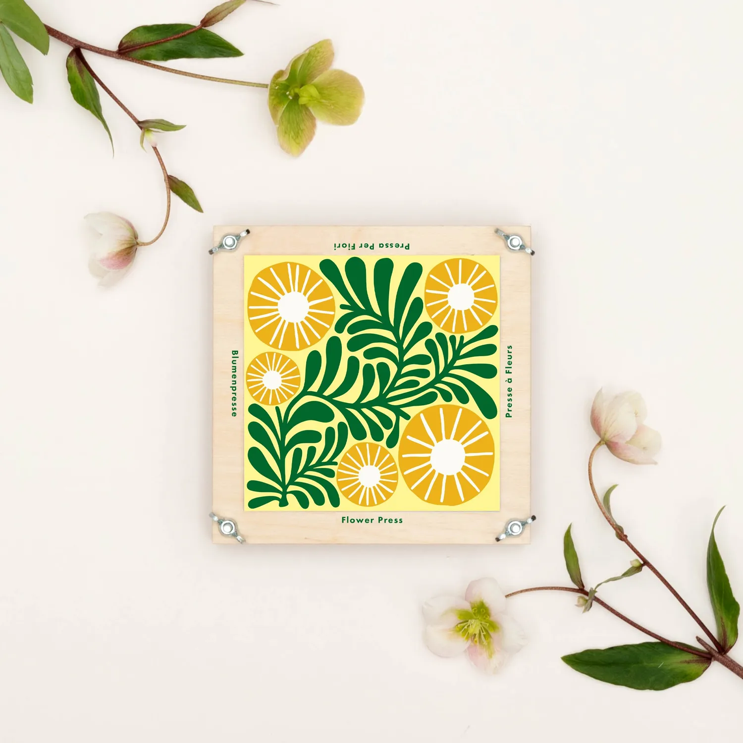 Studio Wald Vine bloemenpers 15x15 cm groot
