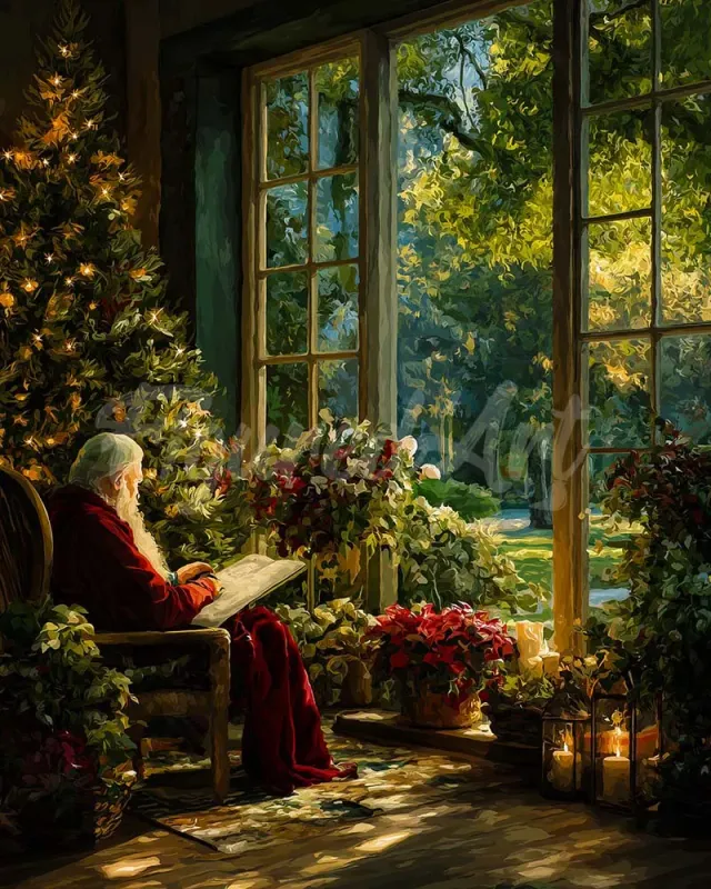 Figured'Art Rustig Moment van de Kerstman diamond painting 40x50 cm