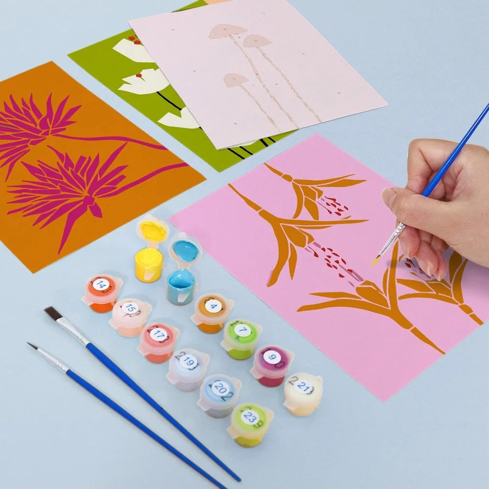 Figured'Art Moderne Bloemenprints mini schilderen op nummer 15x20 6st