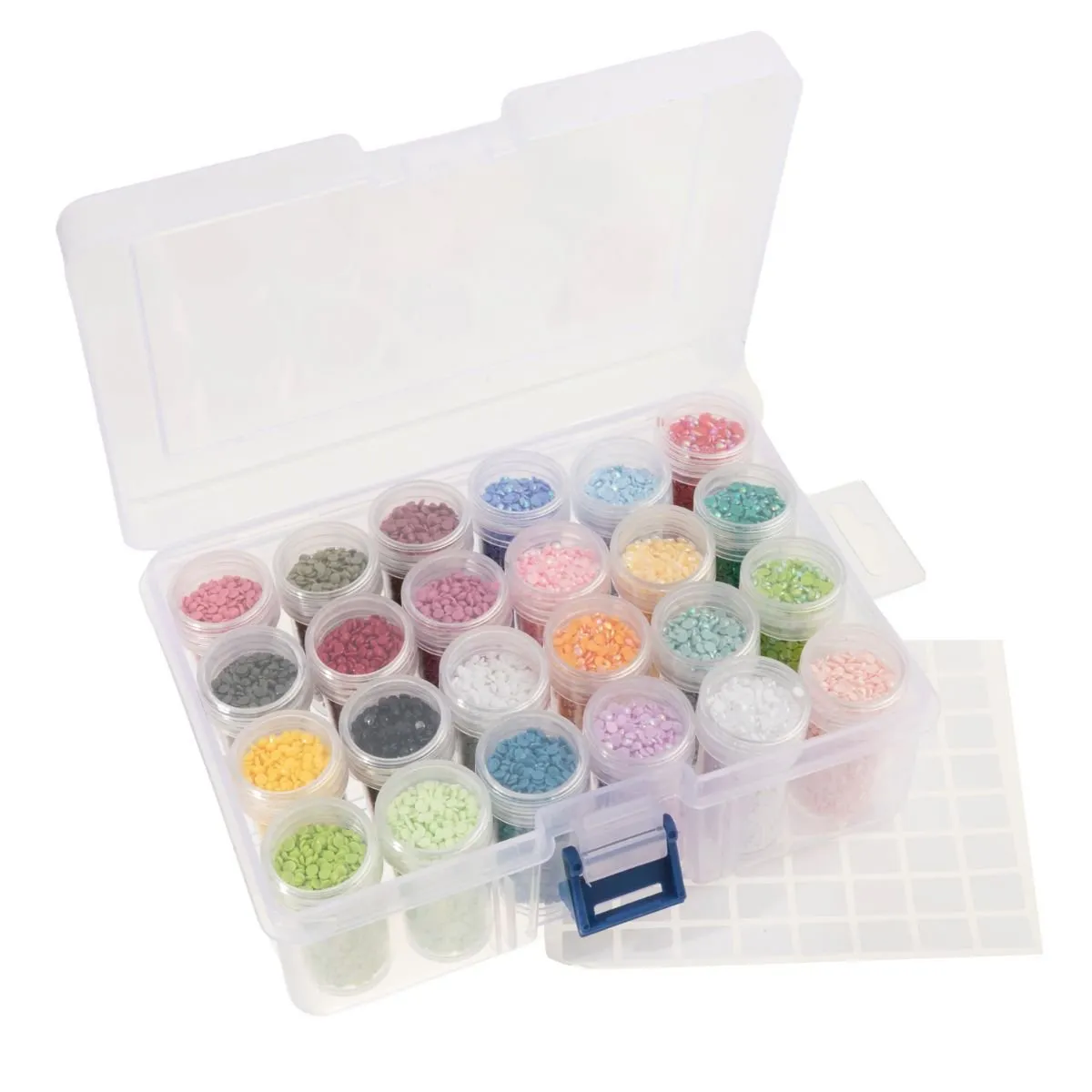 Craft Buddy Crystal Art opbergdoos transparant 24 potjes
