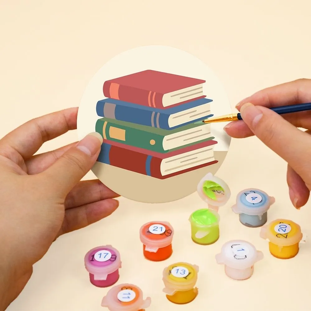 Figured'Art Schilderen op Nummer Leesretraite onderzetters 10cm 6 stuks