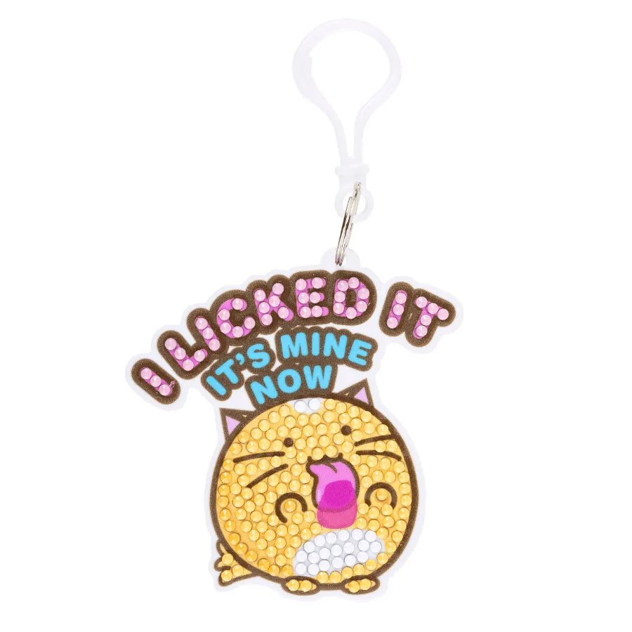 Craft Buddy Crystal Art Fuzzballs sleutelhanger I Licked It 9 cm
