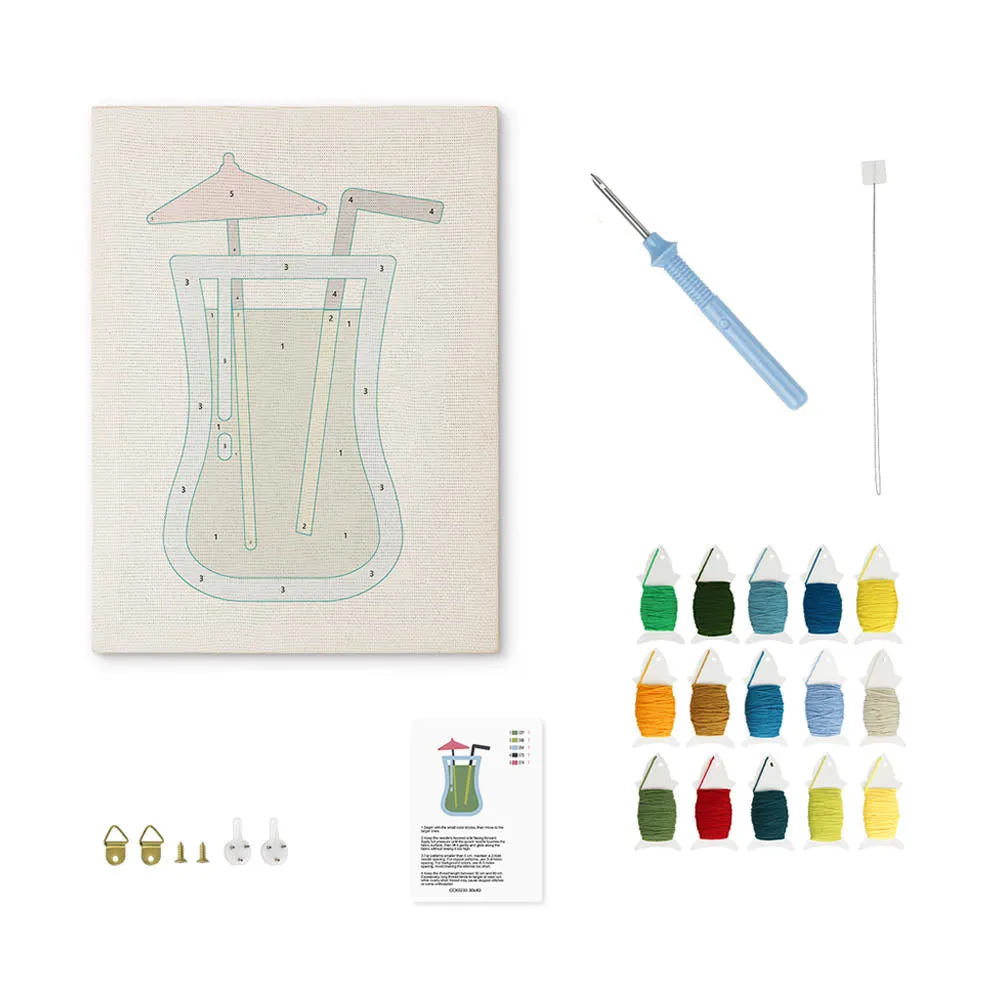 Figured'Art Exotisch Drankje punch needle pakket 20x30 cm katoen