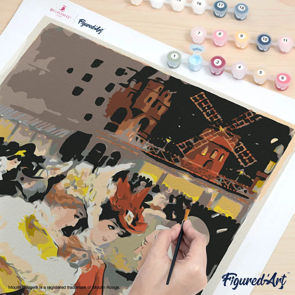 Figured'Art Moulin Rouge Dame Geel schilderen op nummer 40x50