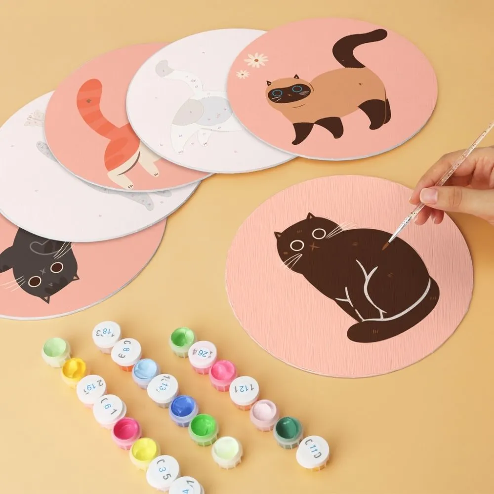 Figured'Art Mini Serie Schilderen op Nummer Nieuwsgierige katten 6x Ø20cm