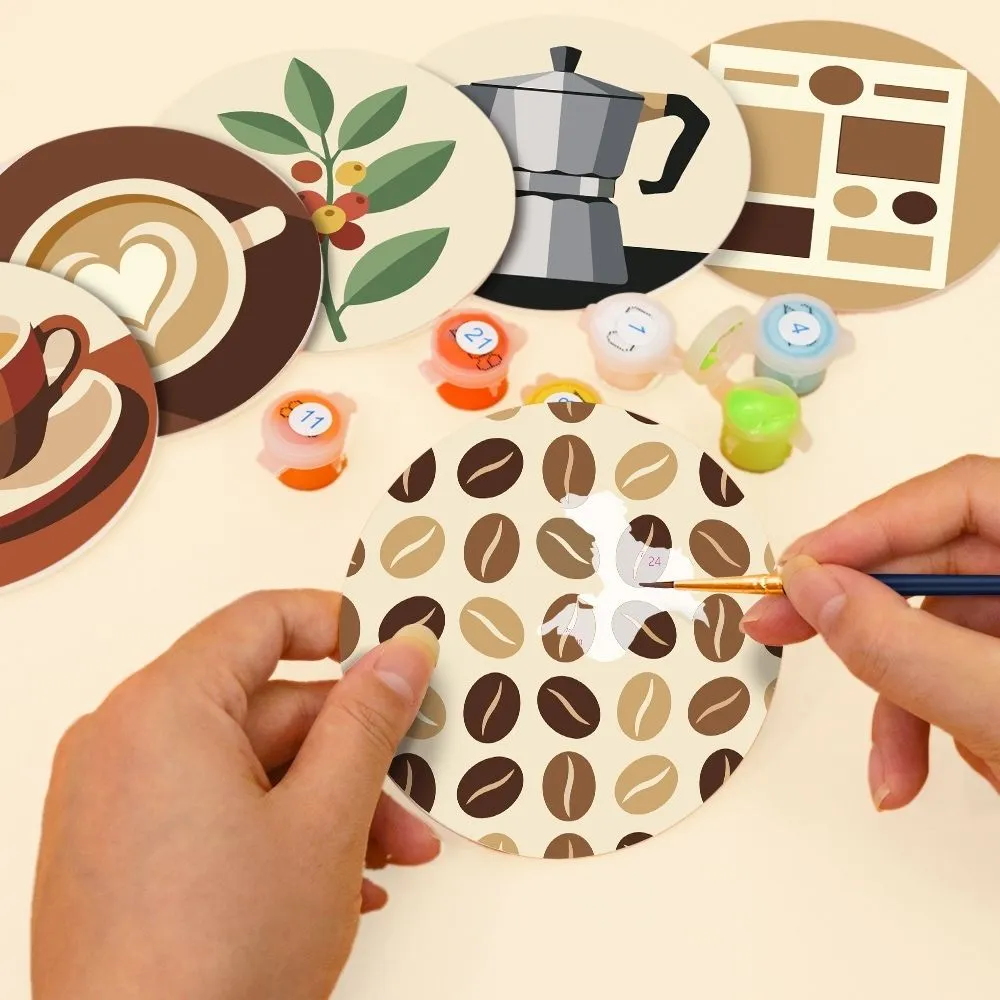 Figured'Art Koffiepauze Onderzetters Schilderen 10cm 6 Stuks