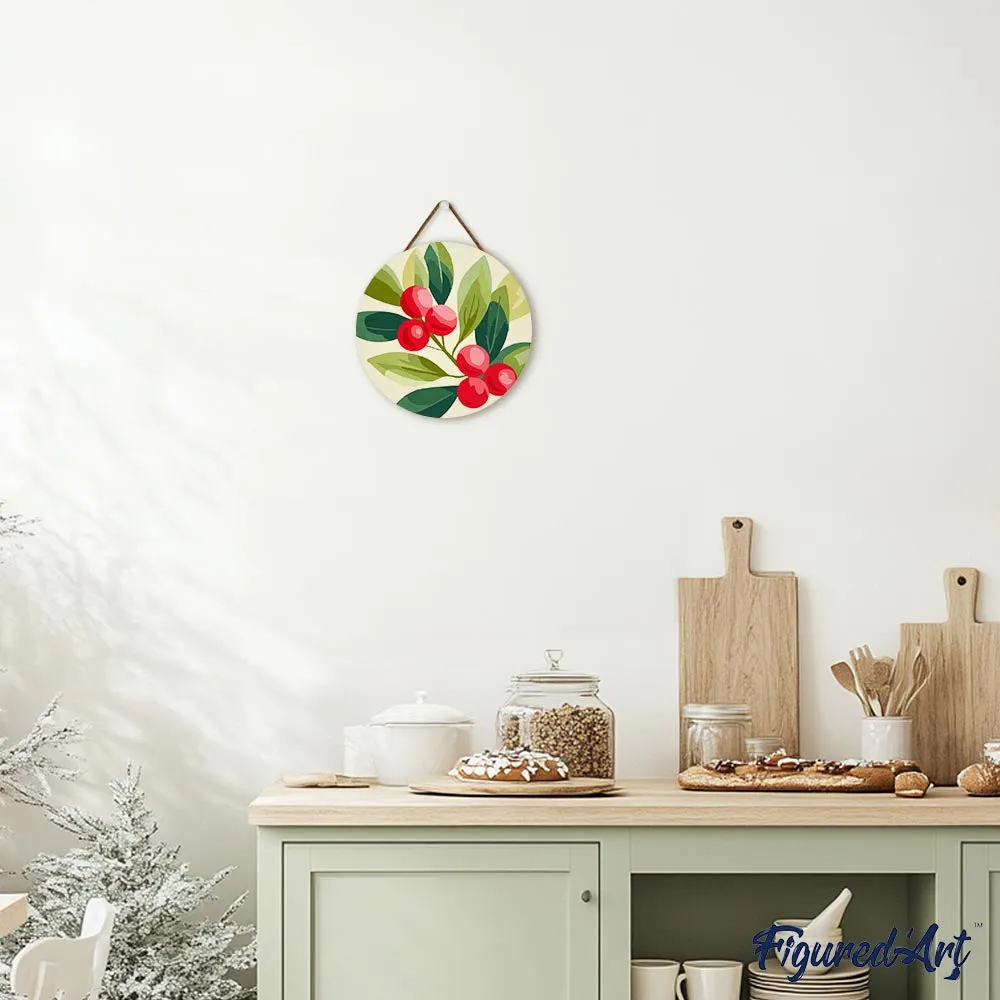 Figured'Art Veenbessen schilderen op nummer hout 30 cm kerst