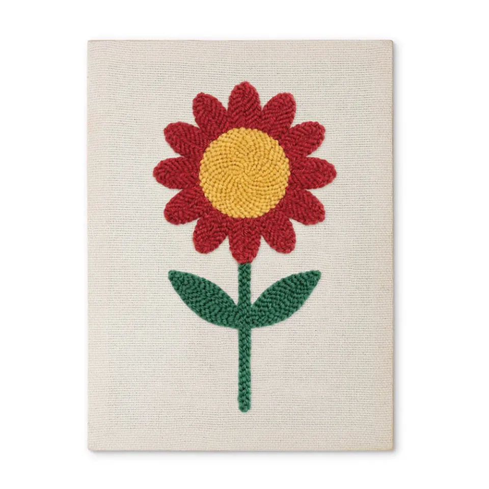 Figured'Art Stralende Bloem punch needle pakket 20x30 cm met frame