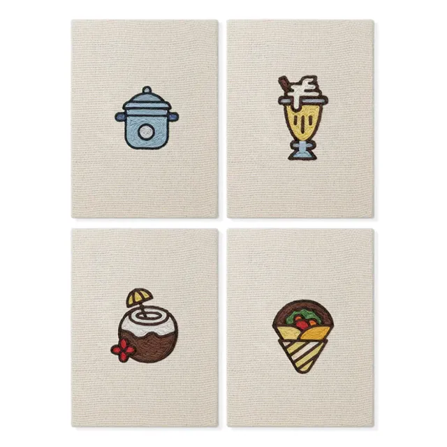 Figured'Art Zoete Drankjes punch needle set 4 stuks 15x20cm