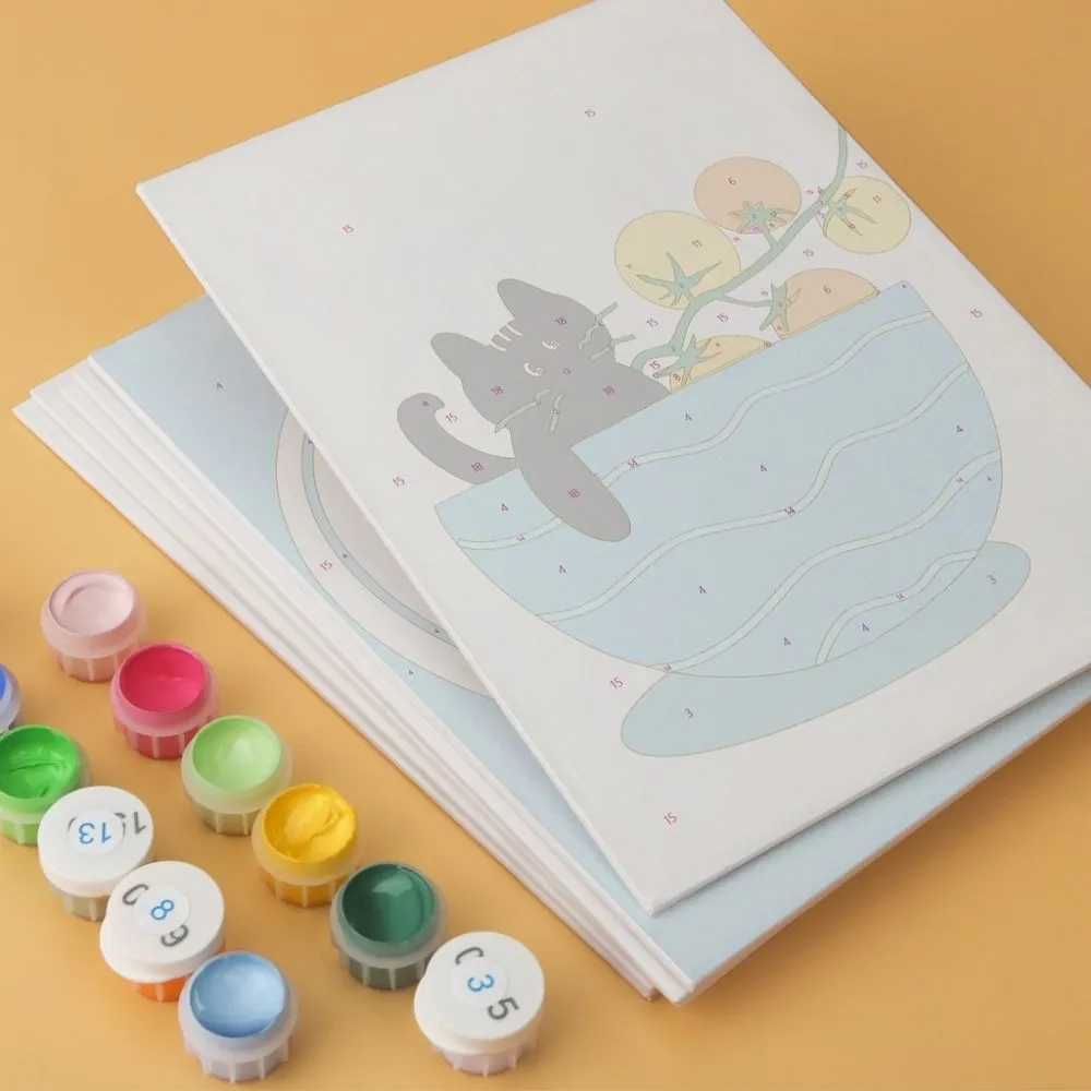 Figured'Art Mini Serie Cat-o-mato-keuken schilderen op nummer 6x 15x20 katten