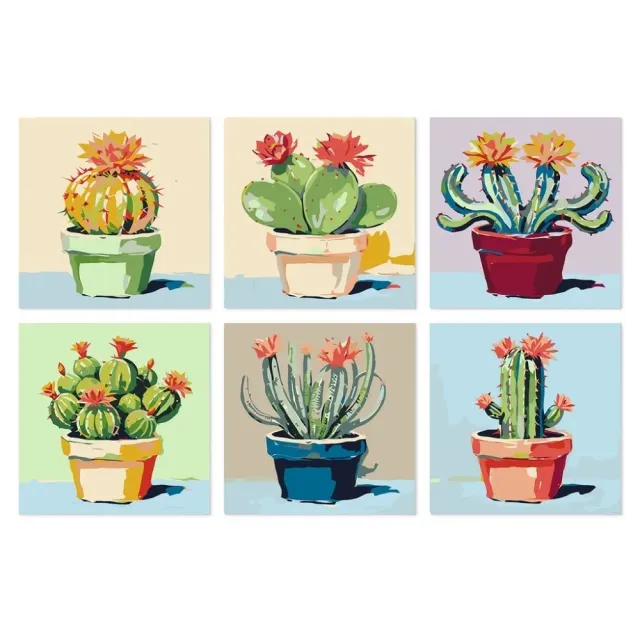 Figured'Art Stekelig en mooi schilderen op nummer 20x20cm 6 stuks