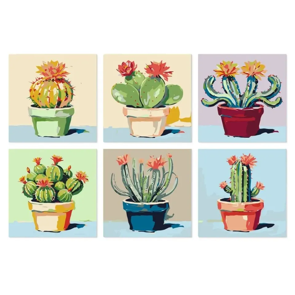 Figured'Art Stekelig en mooi schilderen op nummer 20x20cm 6 stuks