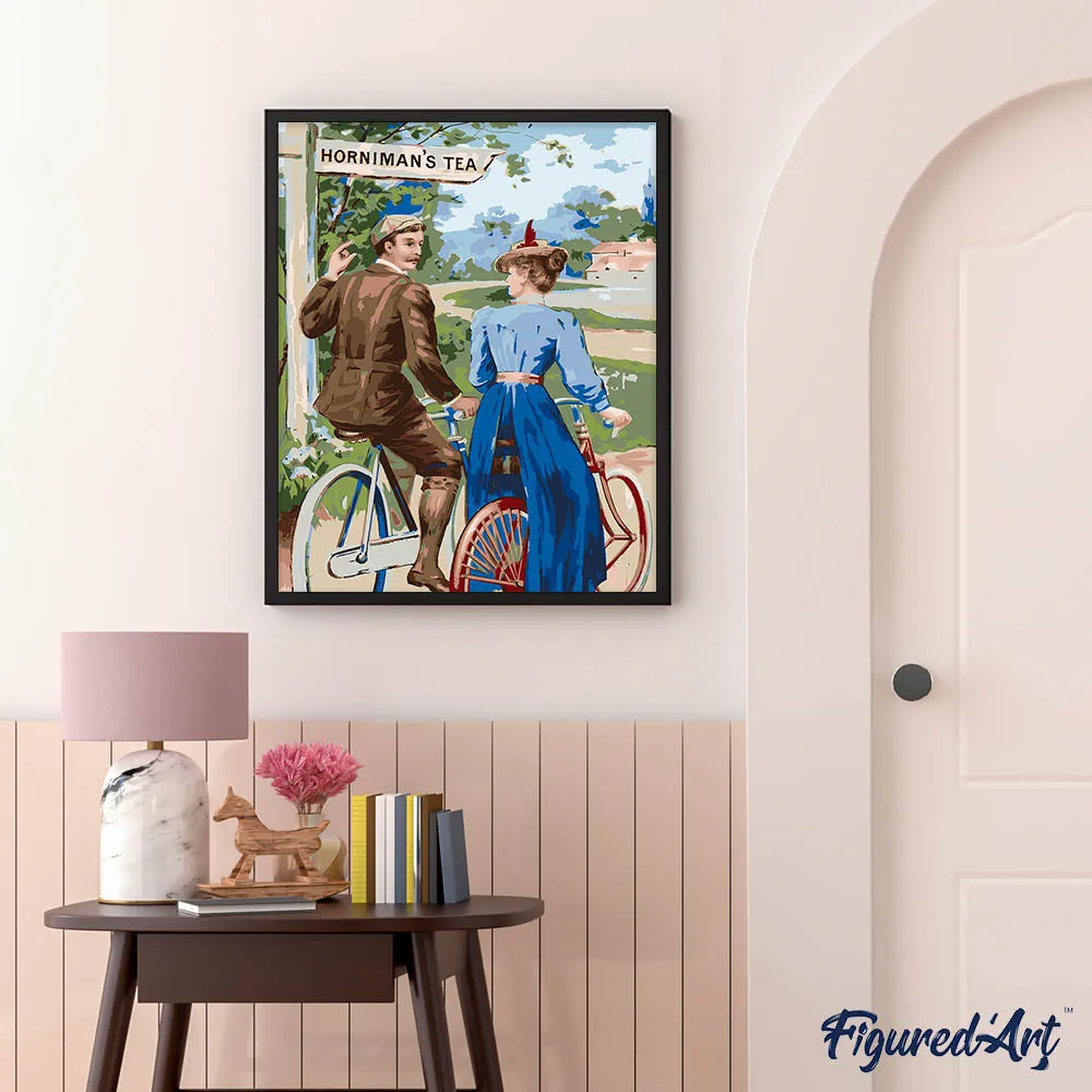 Figured'Art Romantische rit schilderen op nummer 40x50cm vintage