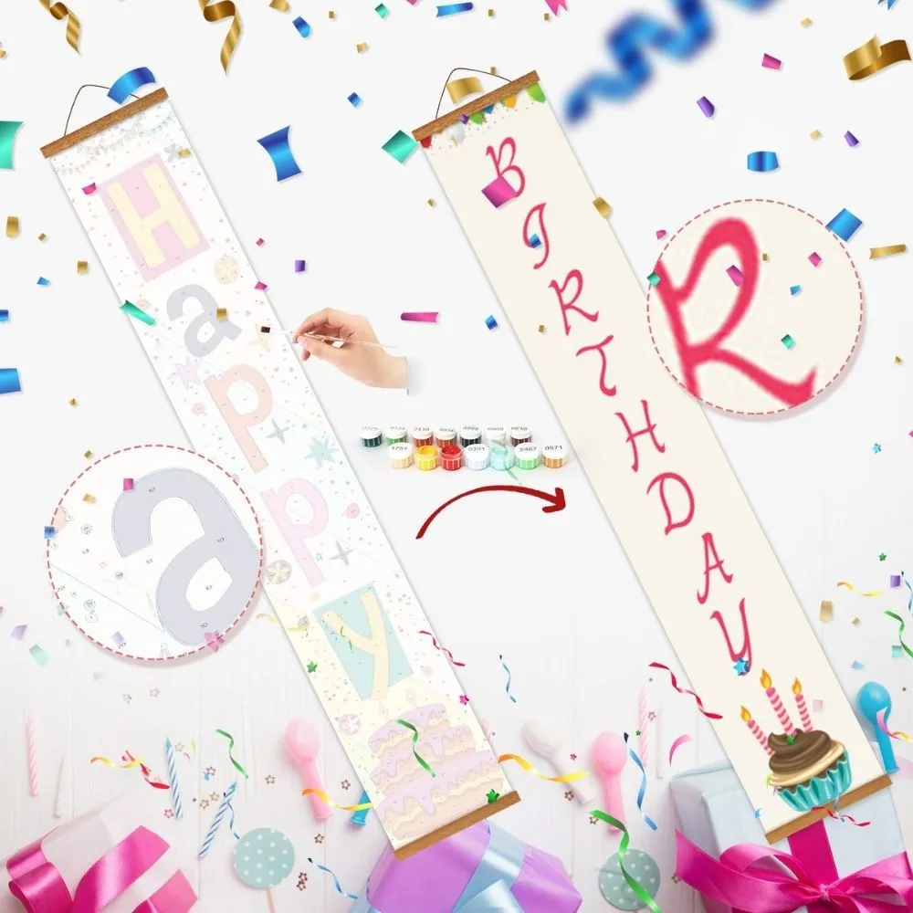 Figured'Art Leuke Slinger deur banners schilderen op nummer 2x 20x120cm