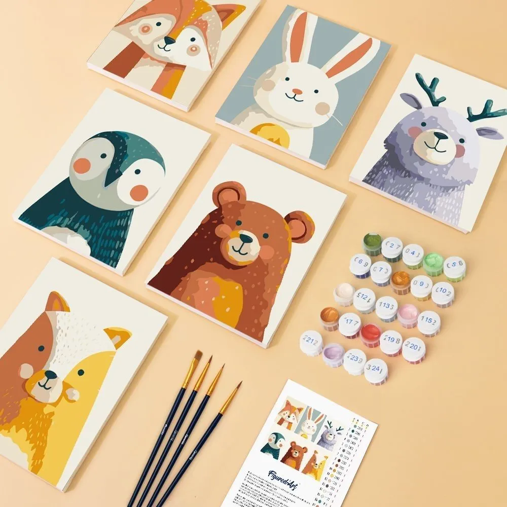Figured'Art Bosportretten 1 mini schilderen op nummer 6 stuks