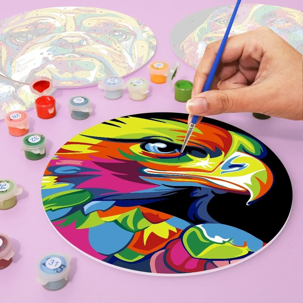 Figured'Art Dieren Pop Art placemats schilderen 20 cm 6 stuks