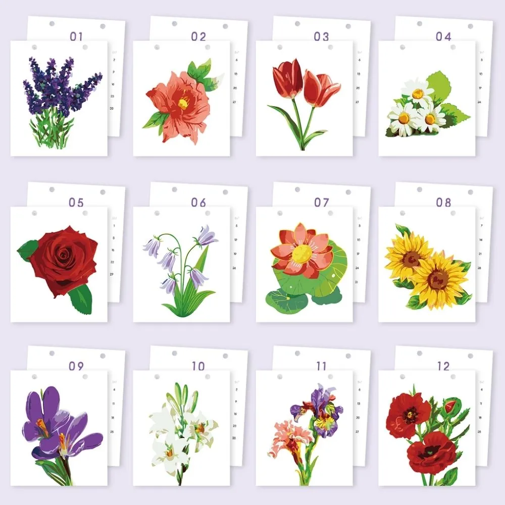 Figured'Art Seizoensbloemen kalender 2027 schilderen op nummer
