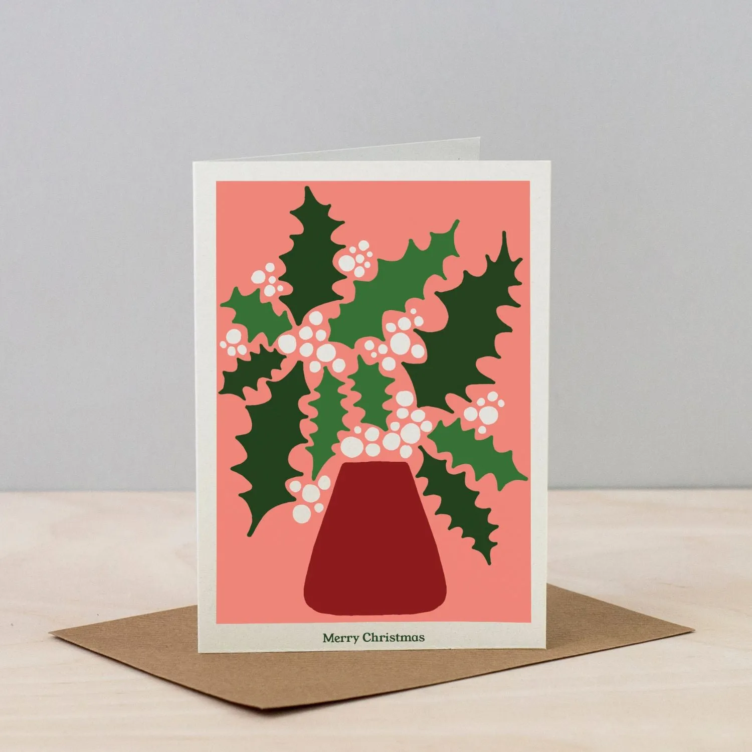 Studio Wald Holly kerstkaart A6 hulst