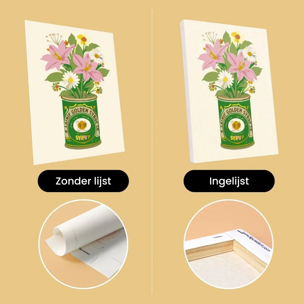 Figured'Art Bloeiende Flessen mini schilderen op nummer 15x20cm 6 stuks