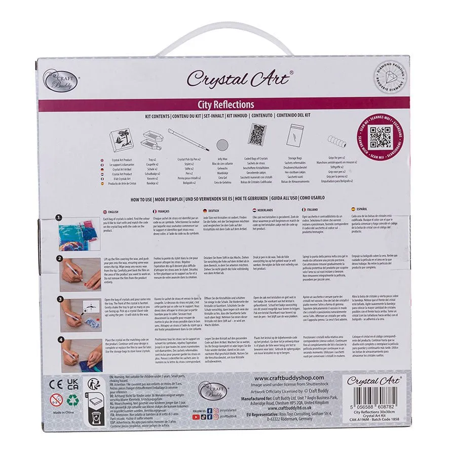 Craft Buddy Crystal Art City Reflections canvas 30x30 cm