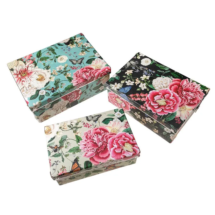 Craft Buddy Flowers opbergdozen 3 stuks vintage rozen