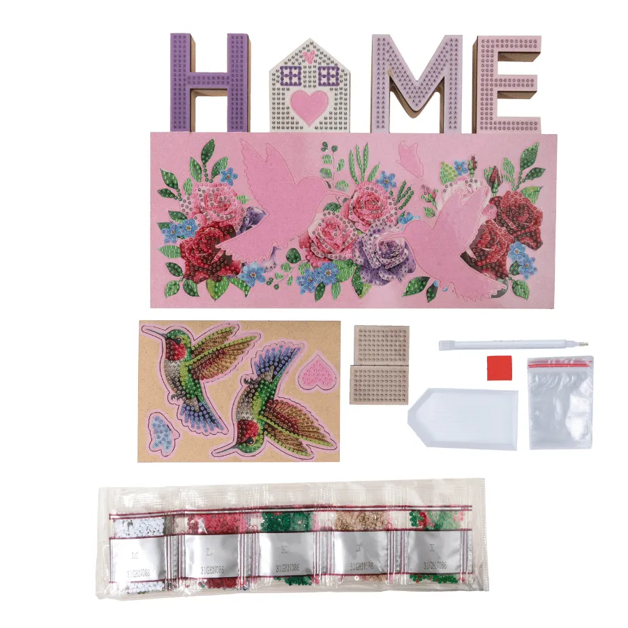 Craft Buddy Home Sign diamond painting decoratie hout ijsvogel