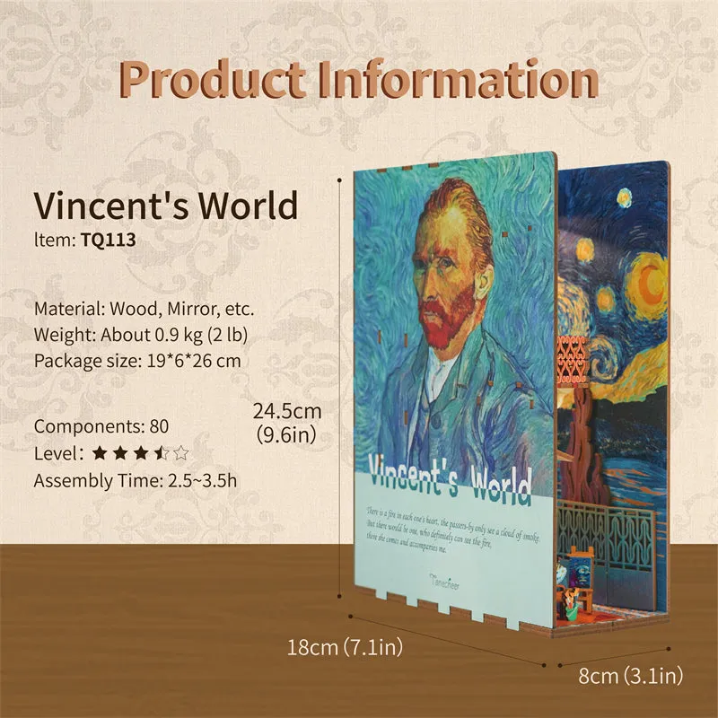 Figured'Art Vincent's Wereld book nook miniatuur 80 stukjes LED