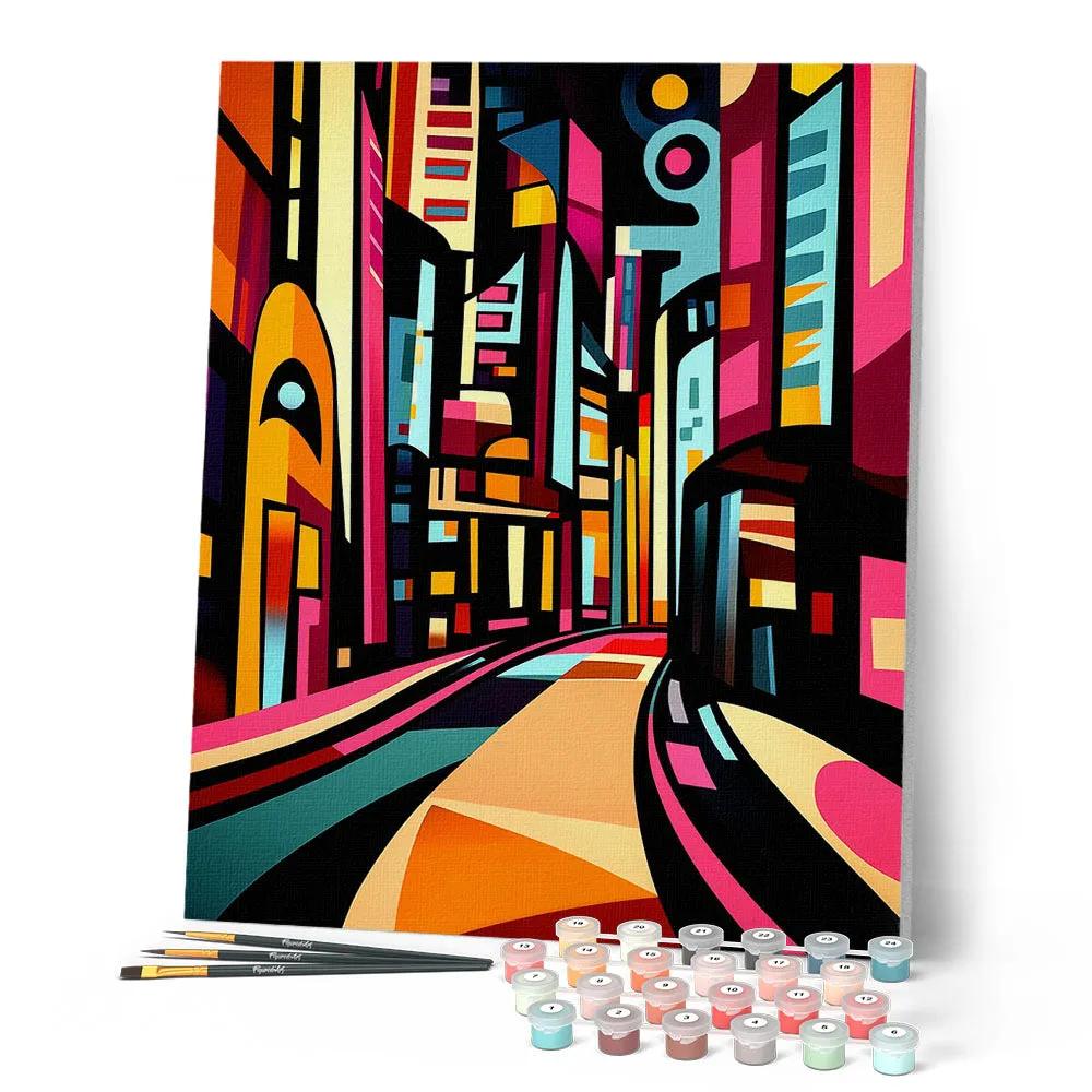 Figured'Art Gedurfd Abstract Stedelijke Straat schilderen op nummer 40x50cm