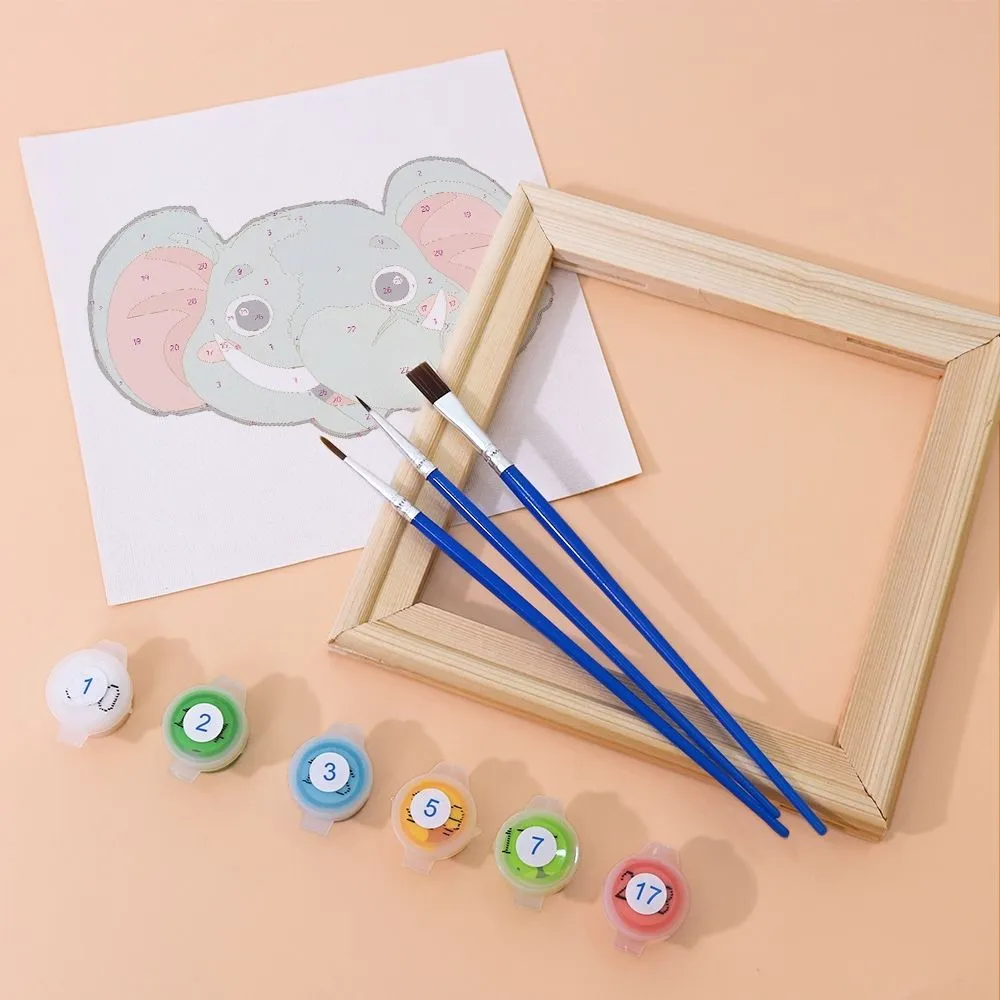 Figured'Art Schattige Dierengezichten 2 mini schilderen op nummer 6 stuks