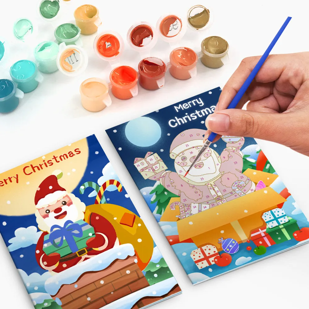 Figured'Art Serie 2 kerstkaarten schilderen op nummer set van 6