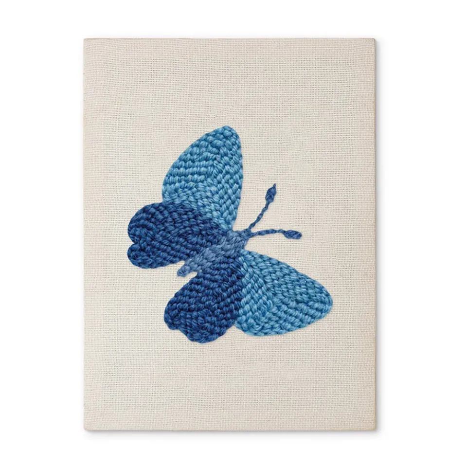 Figured'Art Blauwe Droom Vlinder punch needle 20x30 cm frame