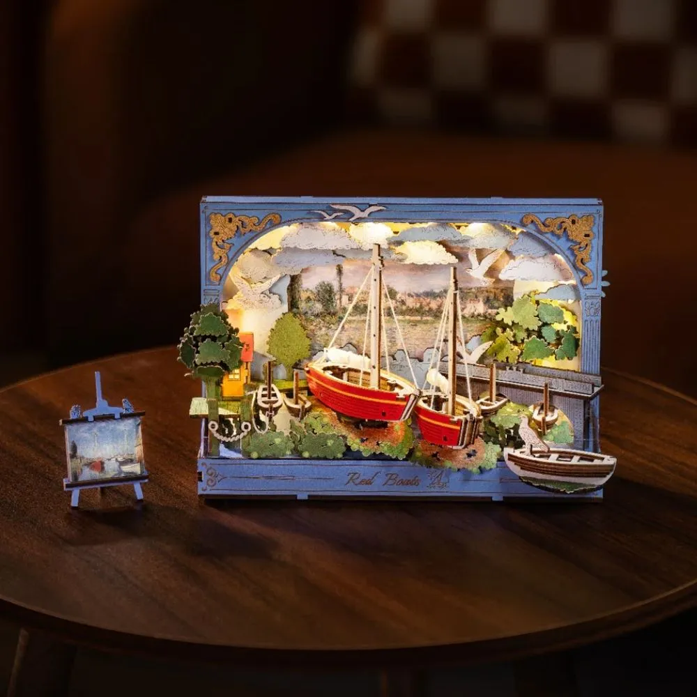 Figured'Art Rode Boten 3D puzzel hout 219 stukjes met LED