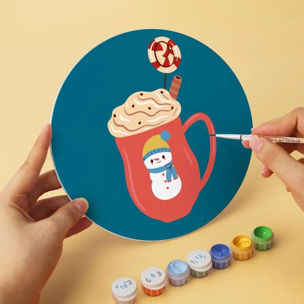 Figured'Art Warme winterdrankjes mini schilderen op nummer 6 stuks