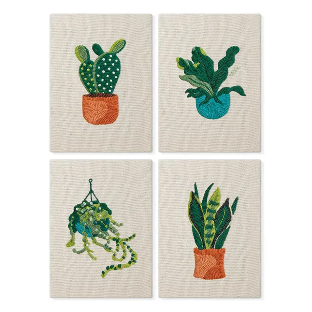 Figured'Art Binnenplanten Paradijs punch needle set 4 stuks frames