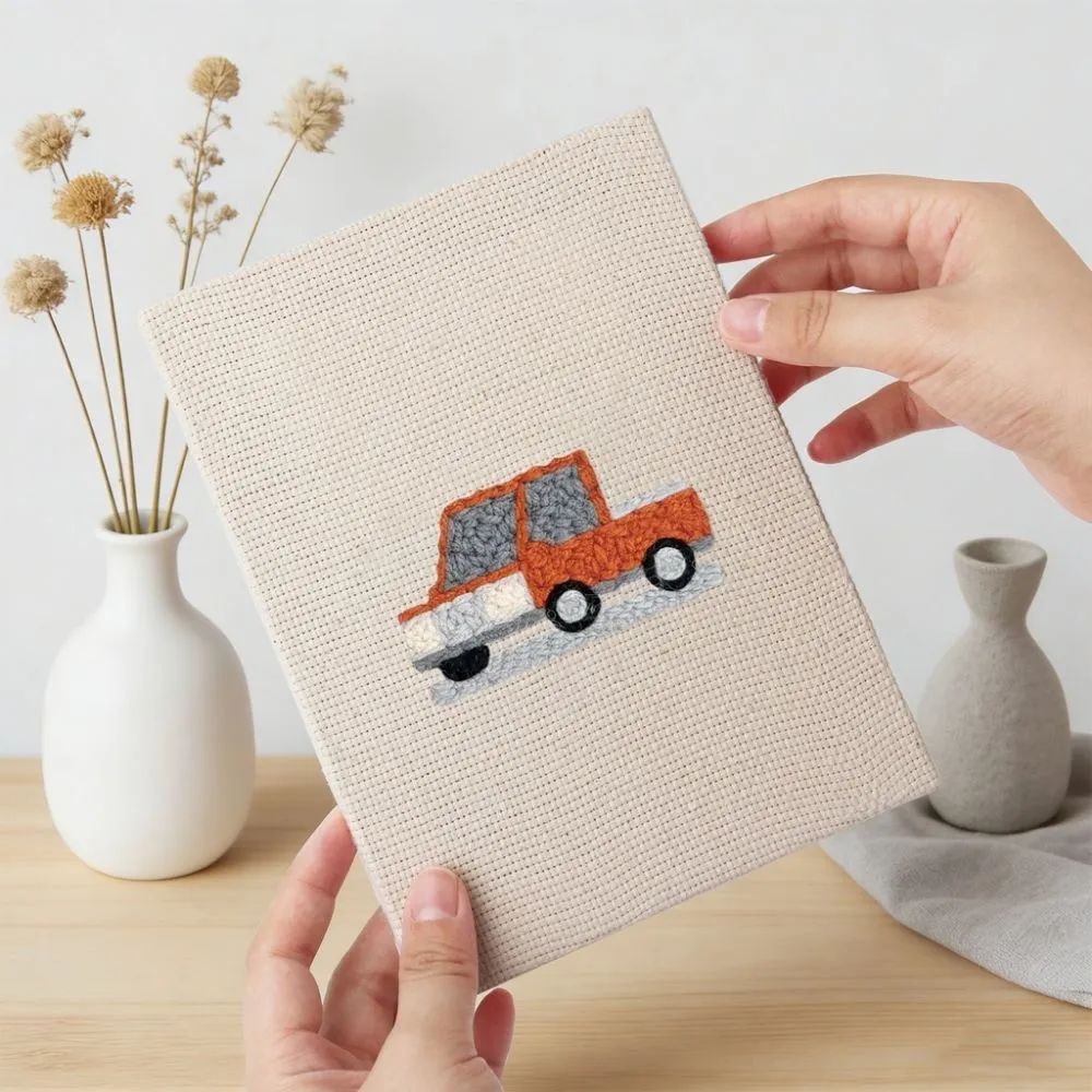 Figured'Art Punch Needle Auto Collectie borduurset 4 stuks 15x20cm katoen