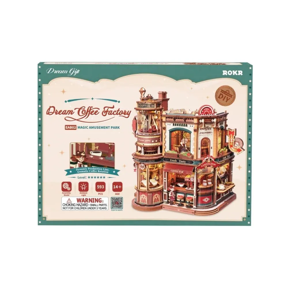 Figured'Art 3D Puzzel Droomkoffie houten bouwpakket 593 stukjes