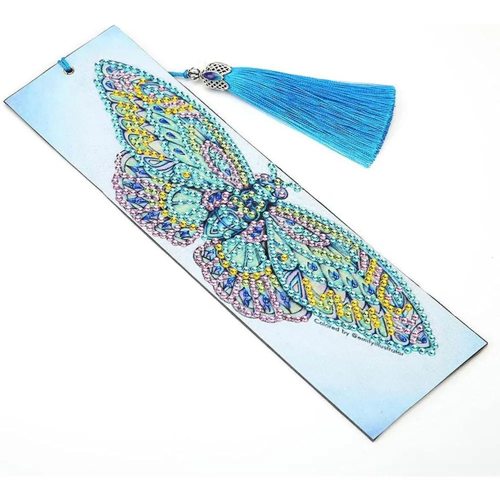 Figured'Art Vlinder diamond painting boekenlegger 21x6cm met stras