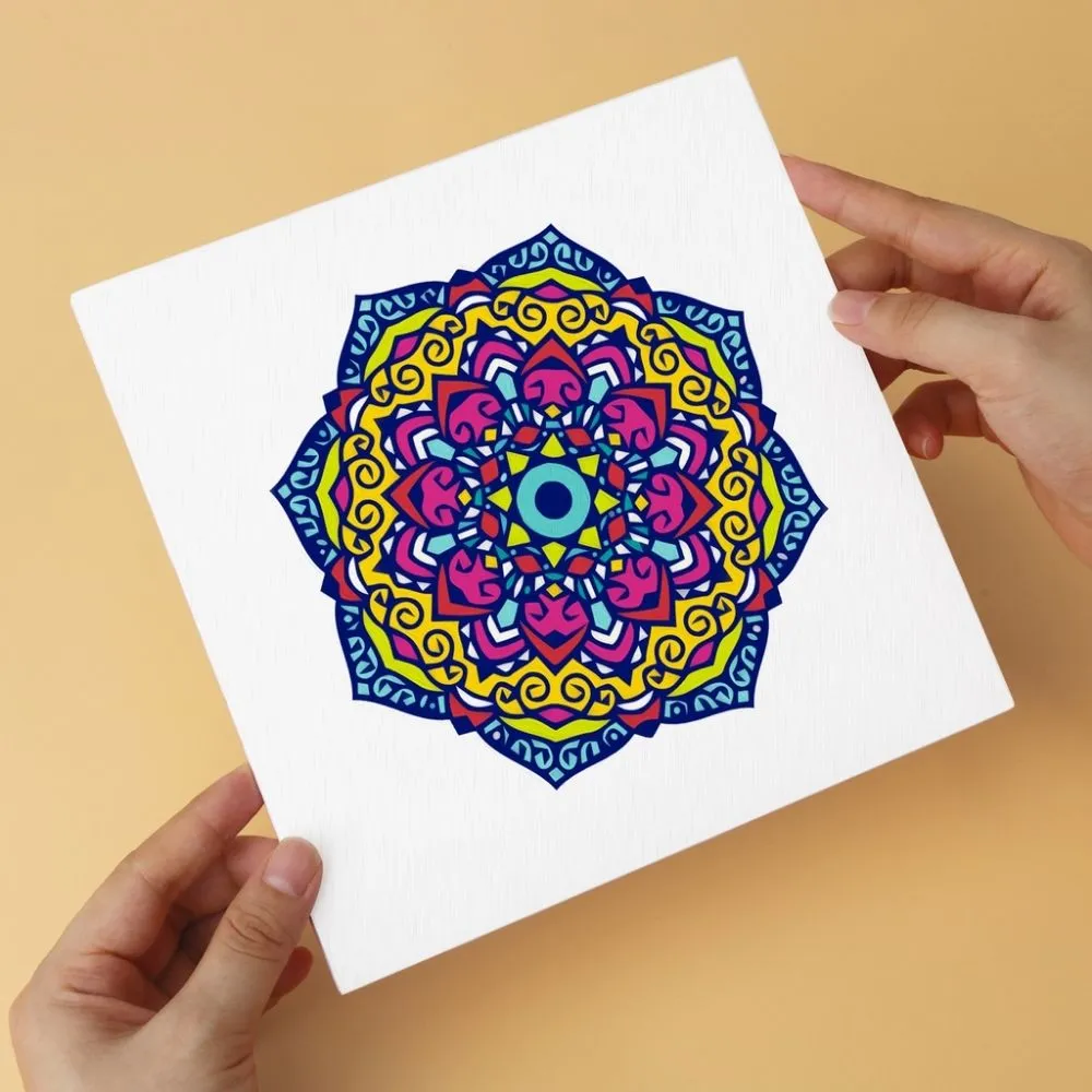Figured'Art Mini Serie Kaleidoscoopmandala's schilderen op nummer 20x20 cm set van 6
