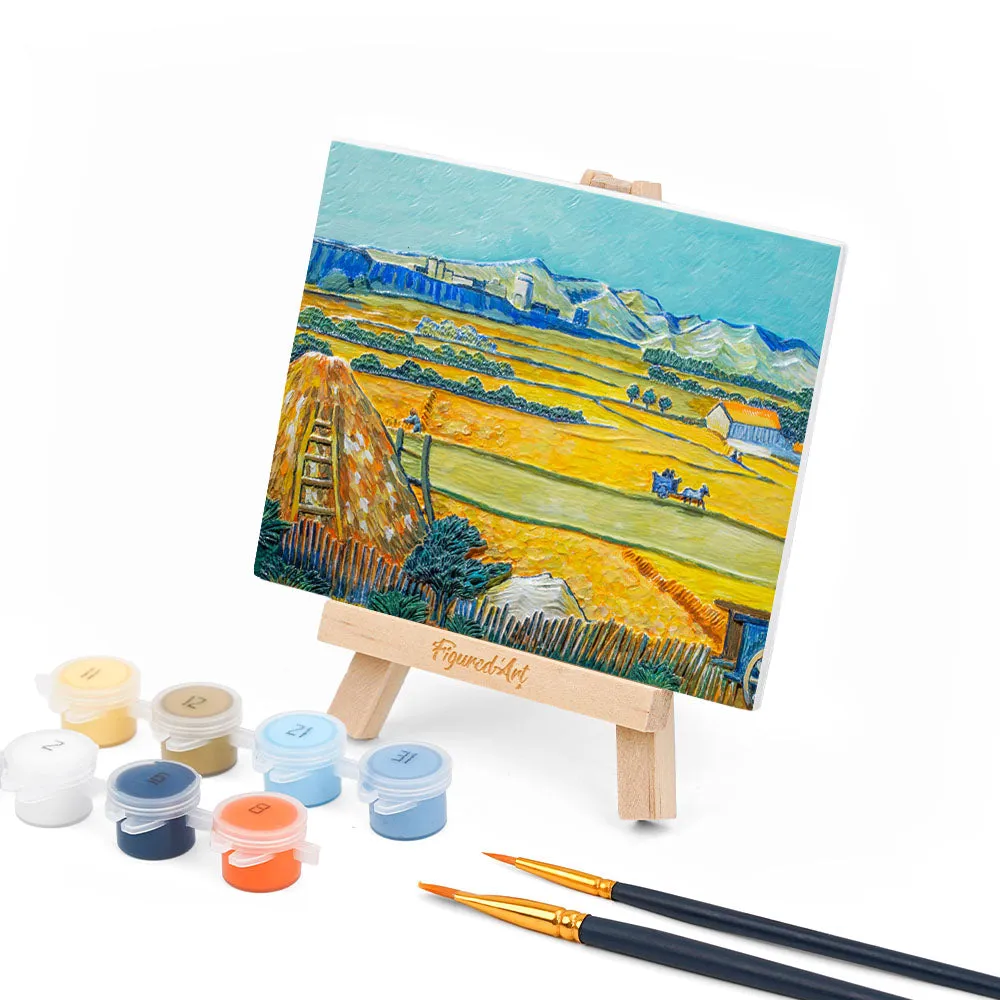 Figured'Art De oogst Van Gogh 3D schilderij reliëf 13,5x10,5cm ezel