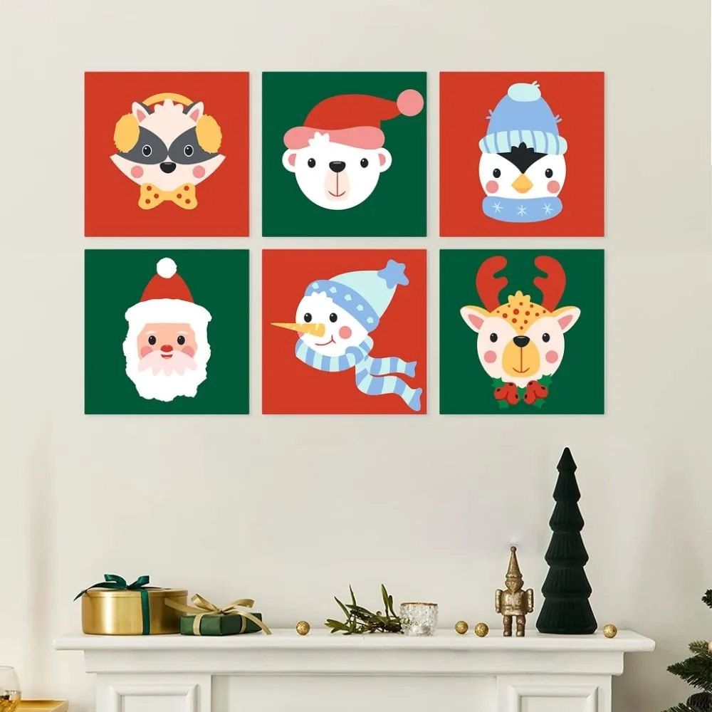 Figured'Art Mini Serie Kerstportretten schilderen op nummer 20x20cm 6 stuks