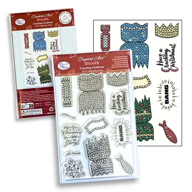 Craft Buddy Crystal Art Cracking Christmas stempelset A6 12 stuks
