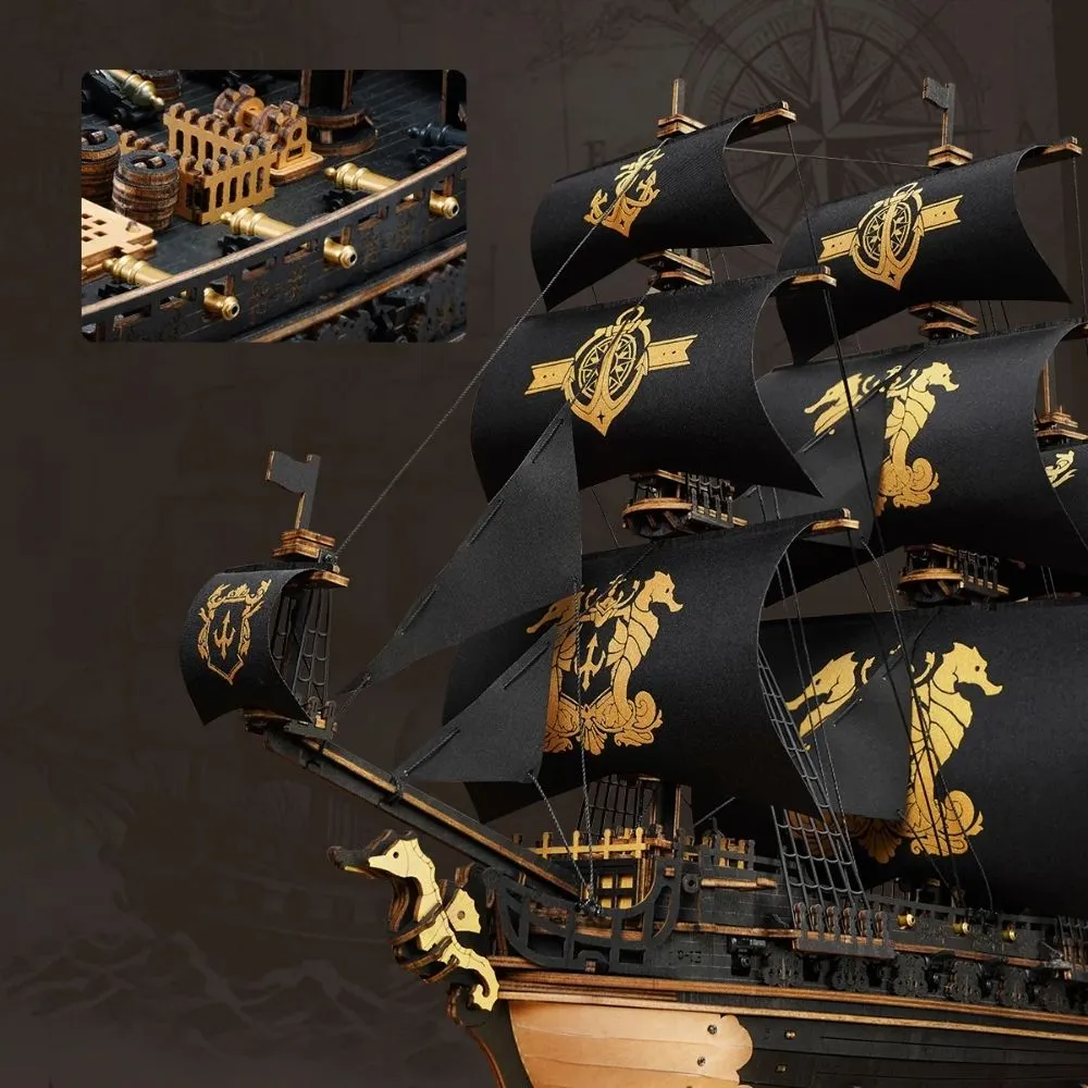 Figured'Art Zeepaardschip 3D puzzel hout 603 stukjes schip