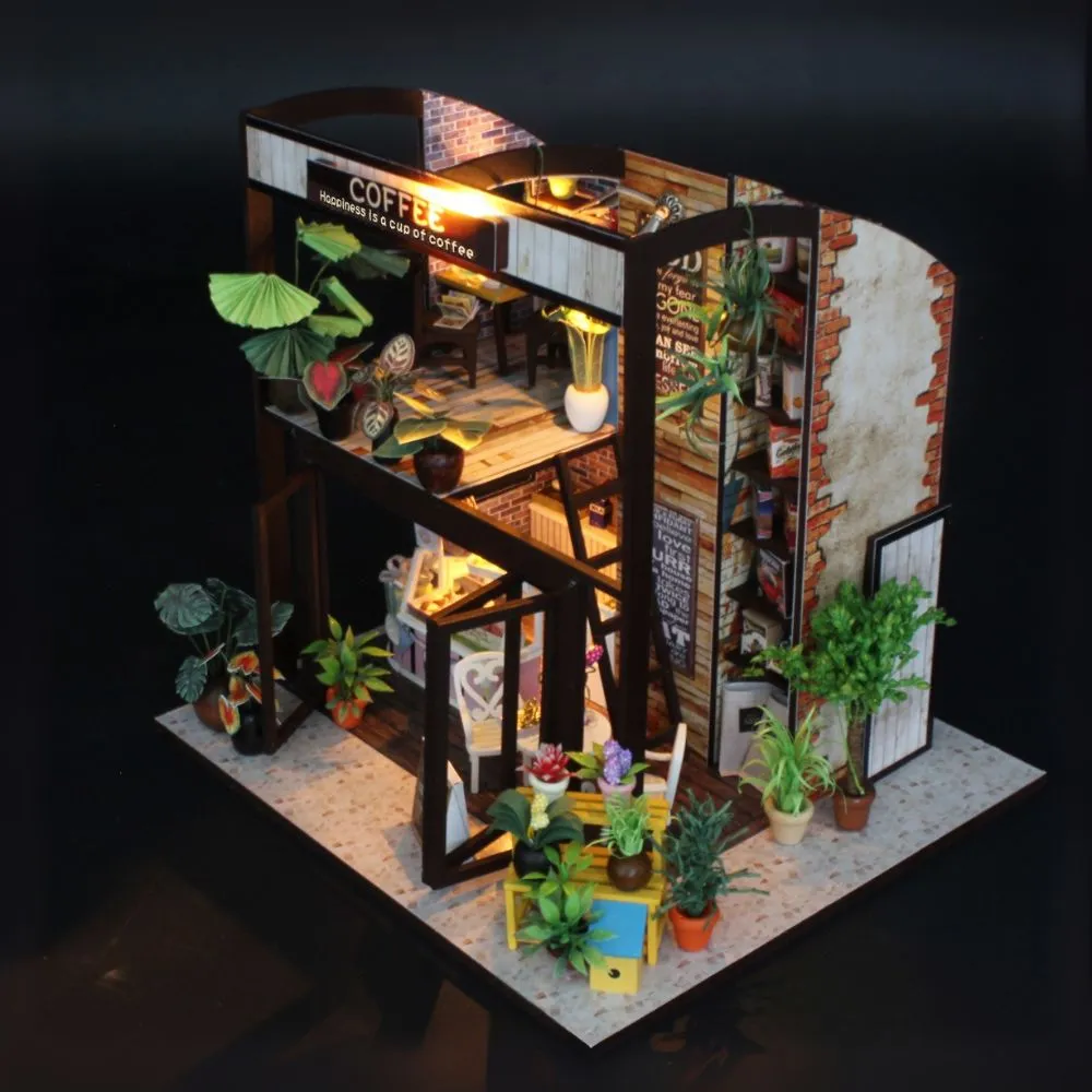 Figured'Art Pause Café miniatuurhuisje bouwpakket 232 stuks met led