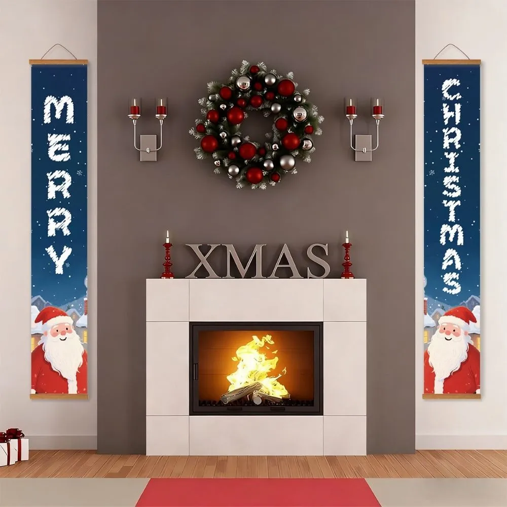Figured'Art Kerstman Vreugde deurbanner schilderen op nummer 2x 20x120