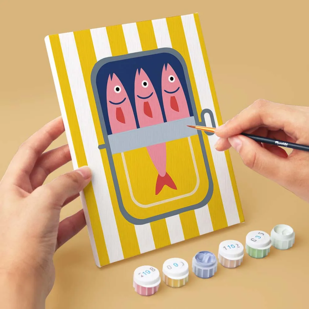 Figured'Art Mini Pop Art Voorraadkast schilderij op nummer 15x20cm